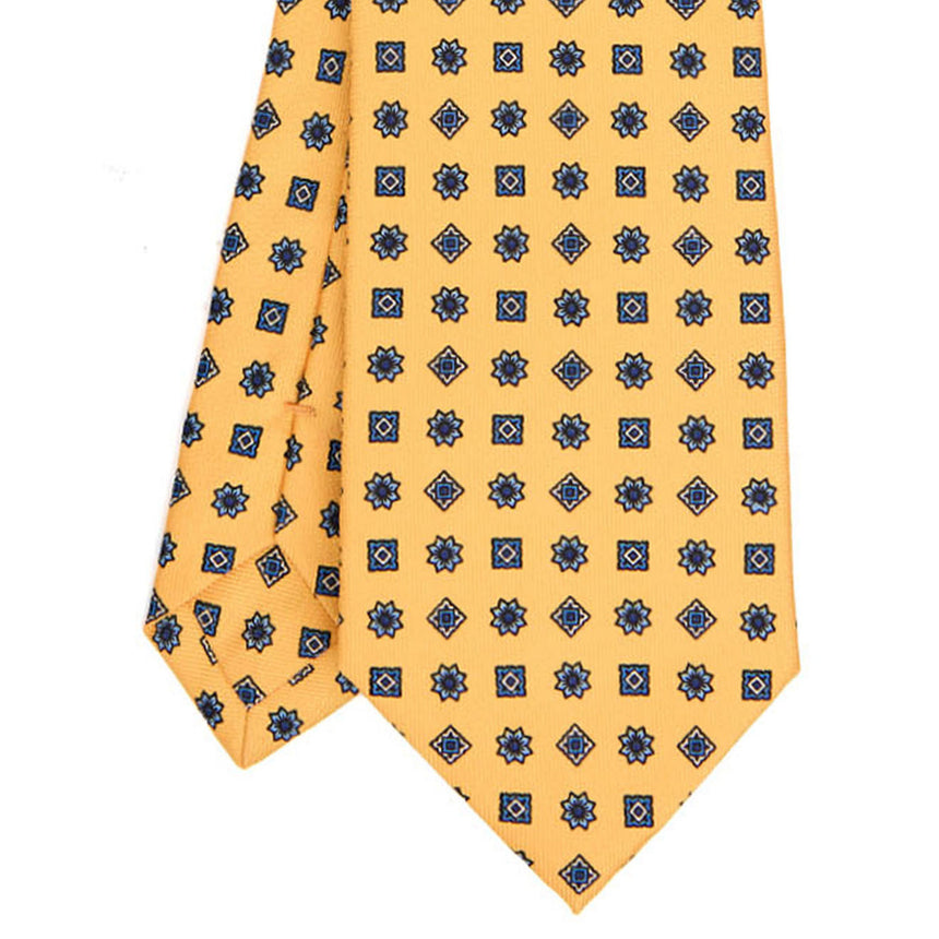 YELLOW SARTORIAL PRINTED SILK TIE