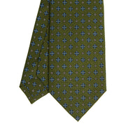 olive_green_classic_silk_tie_small_flower_pattern_tip_detail