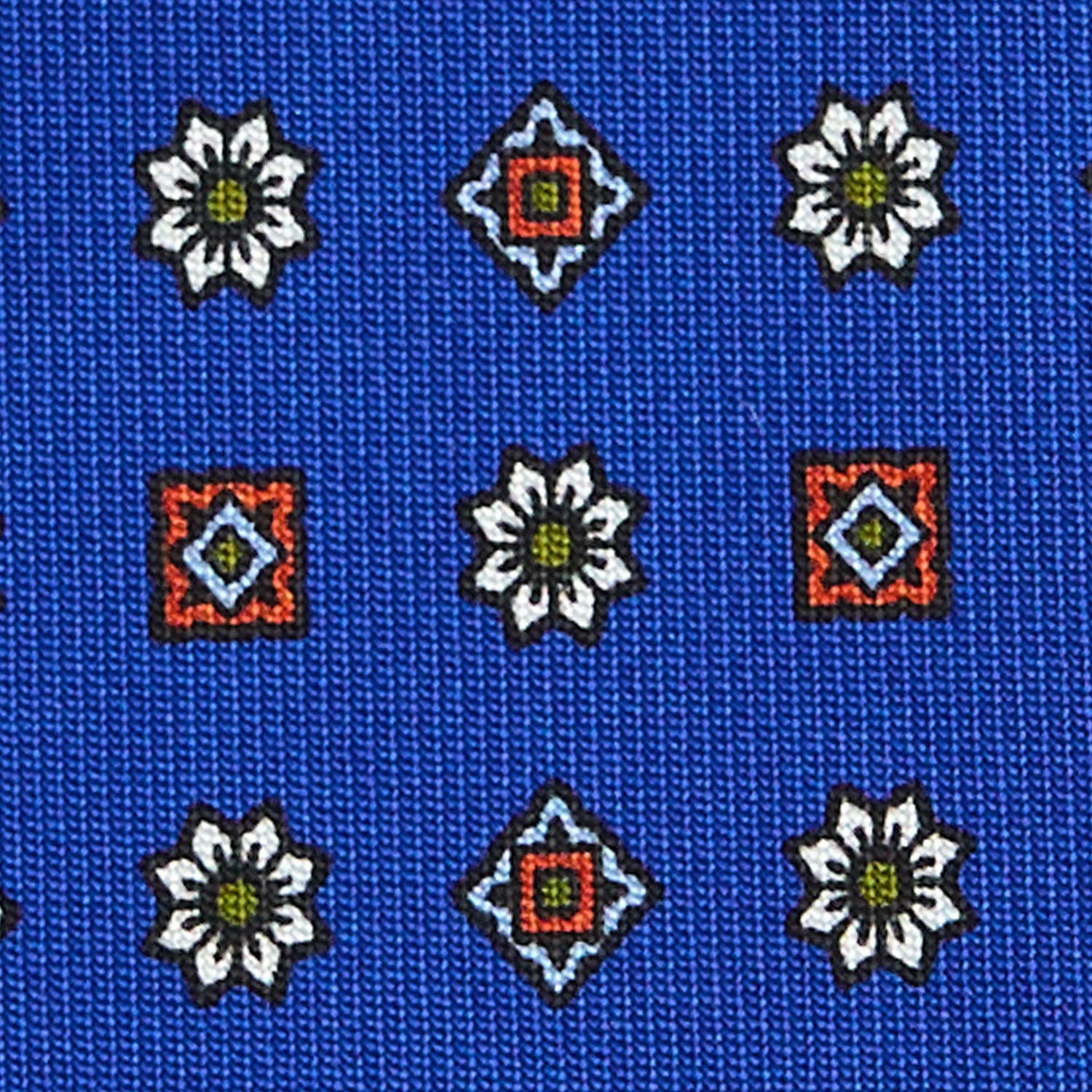 Bluette Classic Silk Tie - Small Flower Pattern – E.Marinella