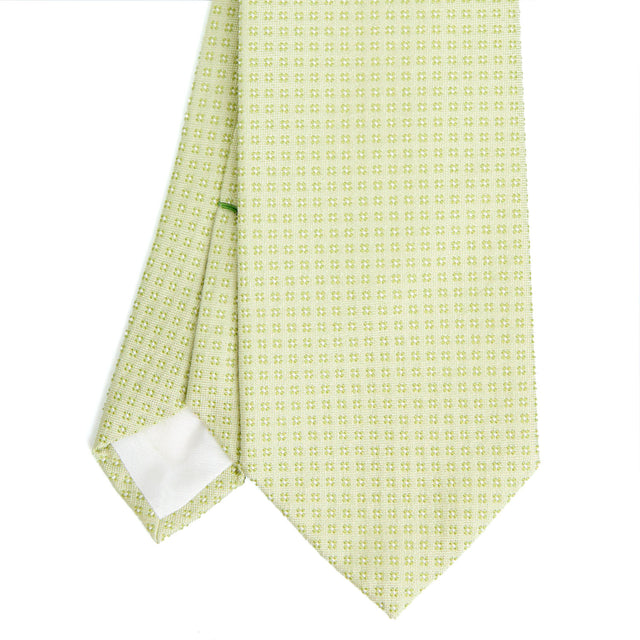 light_green_ceremonial_jacquard_silk_tie_small_geometric_pattern_tip_detail