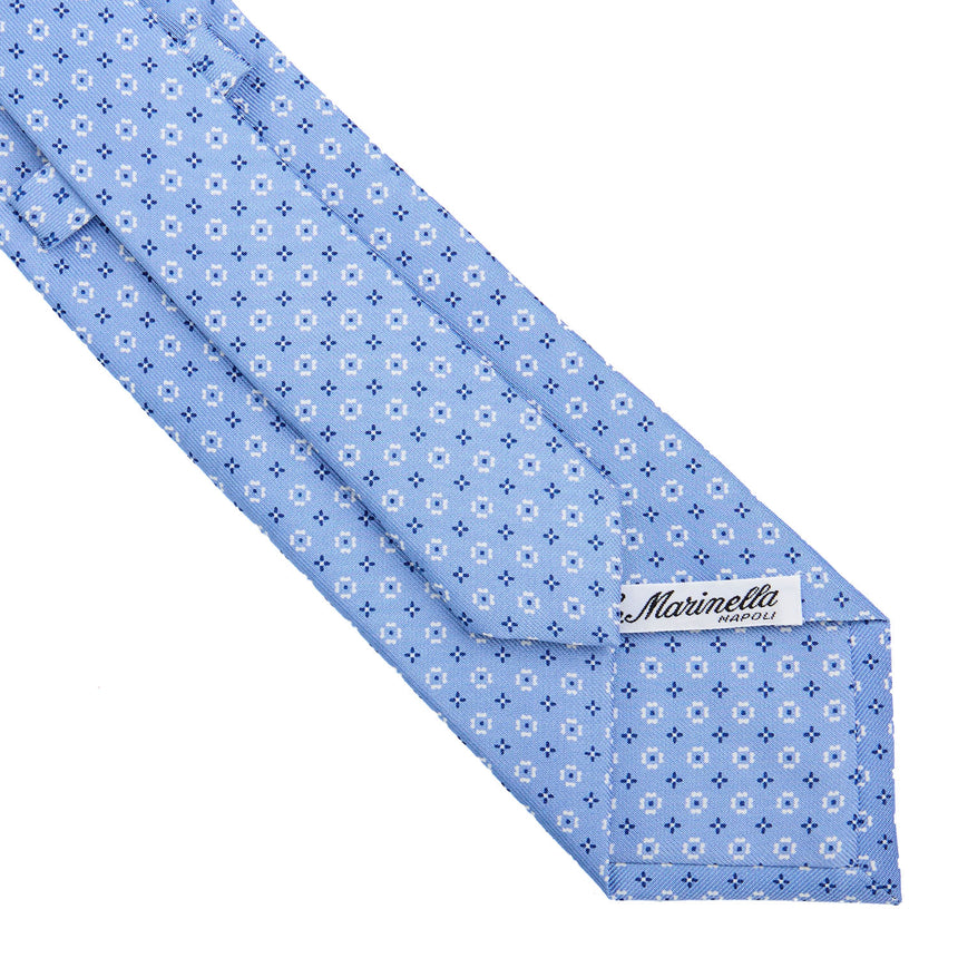 CRAVATTA SARTORIALE CLASSICA IN SETA AZZURRA