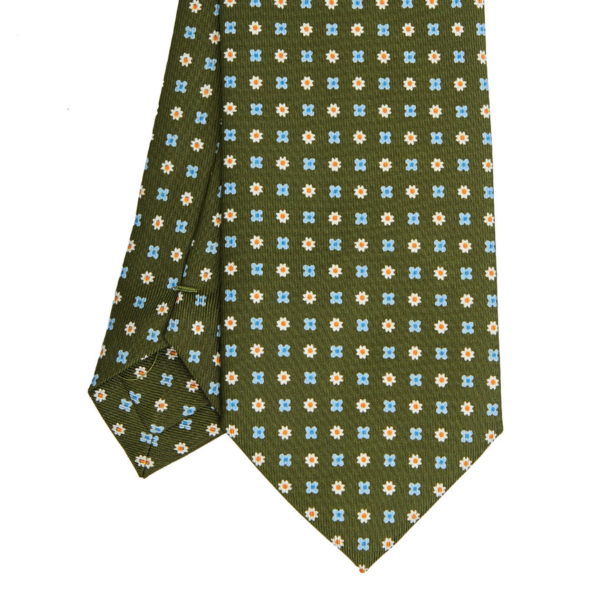 CRAVATTA SARTORIALE CLASSICA IN SETA VERDE OLIVA