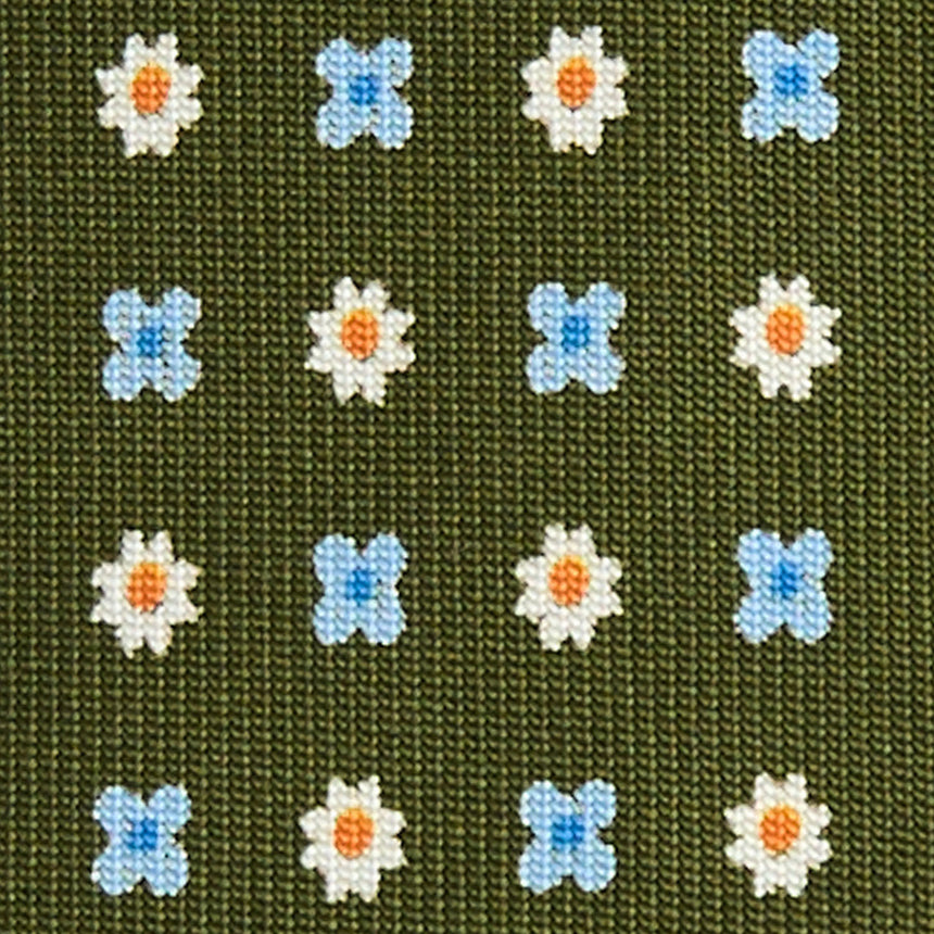 CRAVATTA SARTORIALE CLASSICA IN SETA VERDE OLIVA