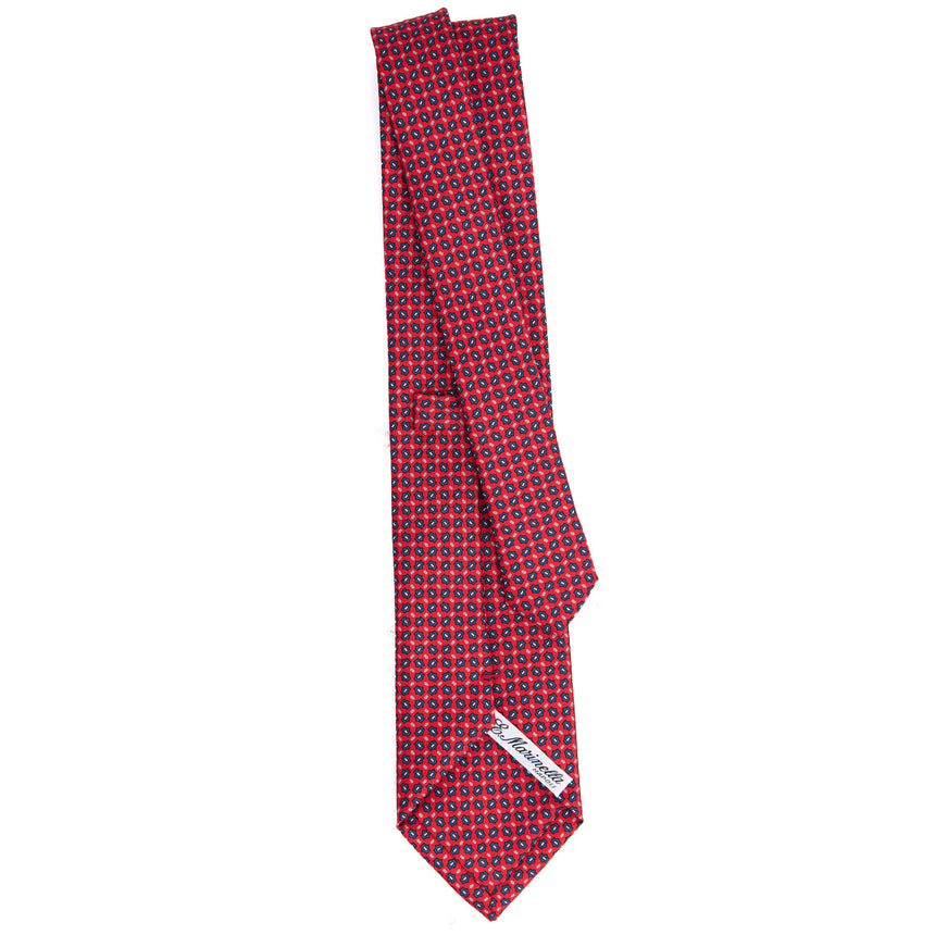 CRAVATTA SARTORIALE IN SETA STAMPATA ROSSA