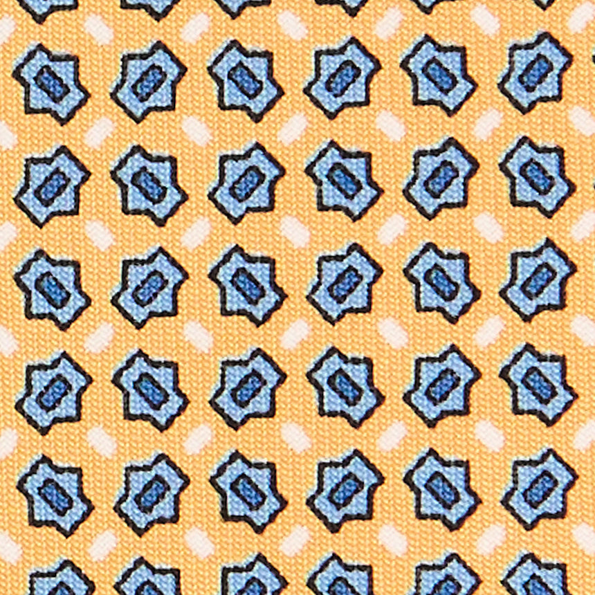 YELLOW SARTORIAL PRINTED SILK TIE
