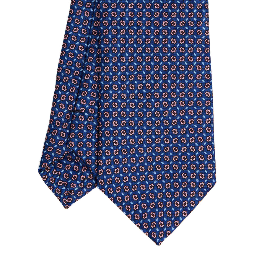 CRAVATTA SARTORIALE IN SETA STAMPATA BLUETTE