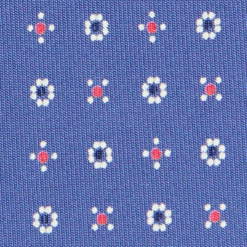 CRAVATTA SARTORIALE IN SETA STAMPATA AZZURRO POLVERE
