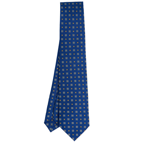 BLUE SARTORIAL PRINTED SILK TIE