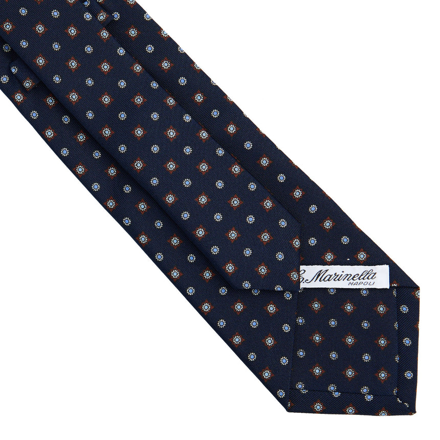 DARK BLUE SARTORIAL PRINTED SILK TIE