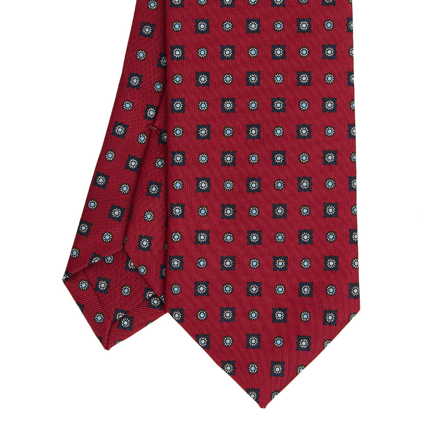 BURGUNDY SARTORIAL PRINTED SILK TIE
