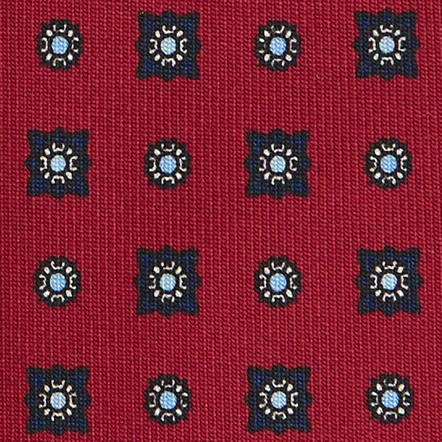 BURGUNDY SARTORIAL PRINTED SILK TIE