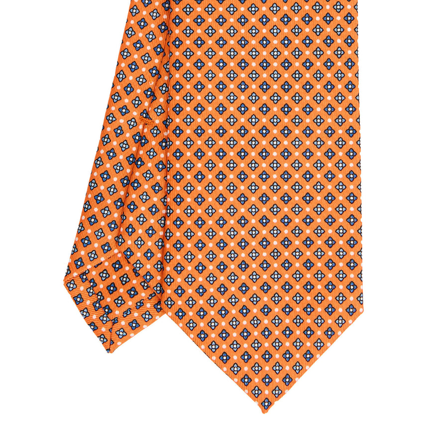 ORANGE SARTORIAL PRINTED SILK TIE