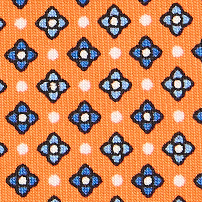 ORANGE SARTORIAL PRINTED SILK TIE