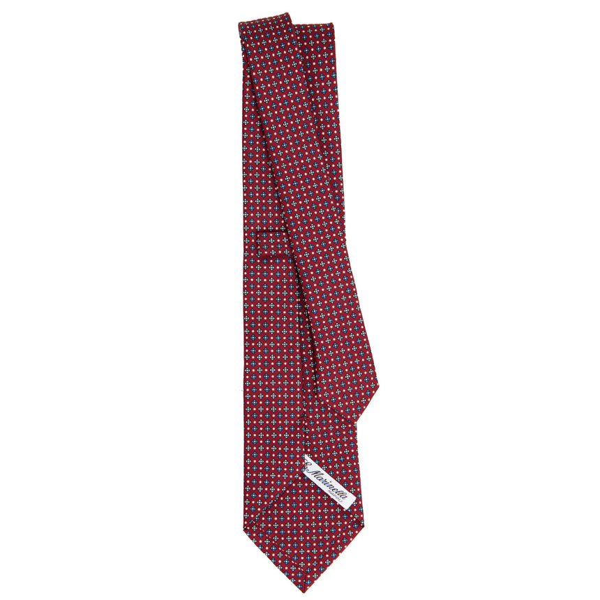 CRAVATTA SARTORIALE IN SETA STAMPATA BORDEAUX