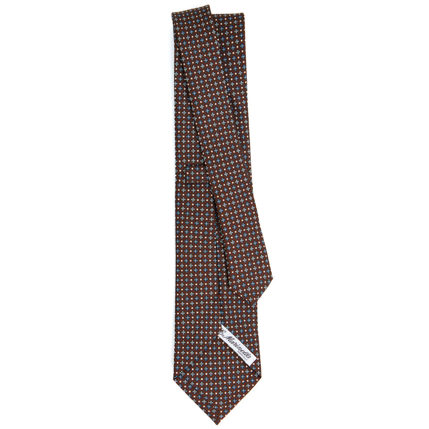 DARK BROWN SARTORIAL PRINTED SILK TIE