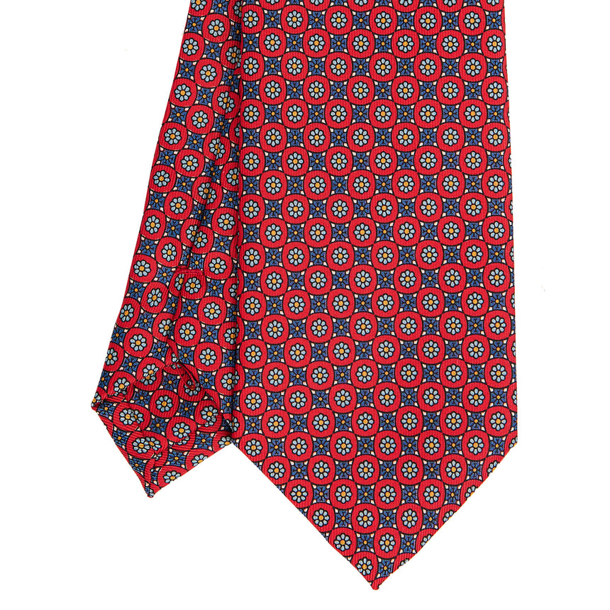 CRAVATTA SARTORIALE IN SETA STAMPATA ROSSA