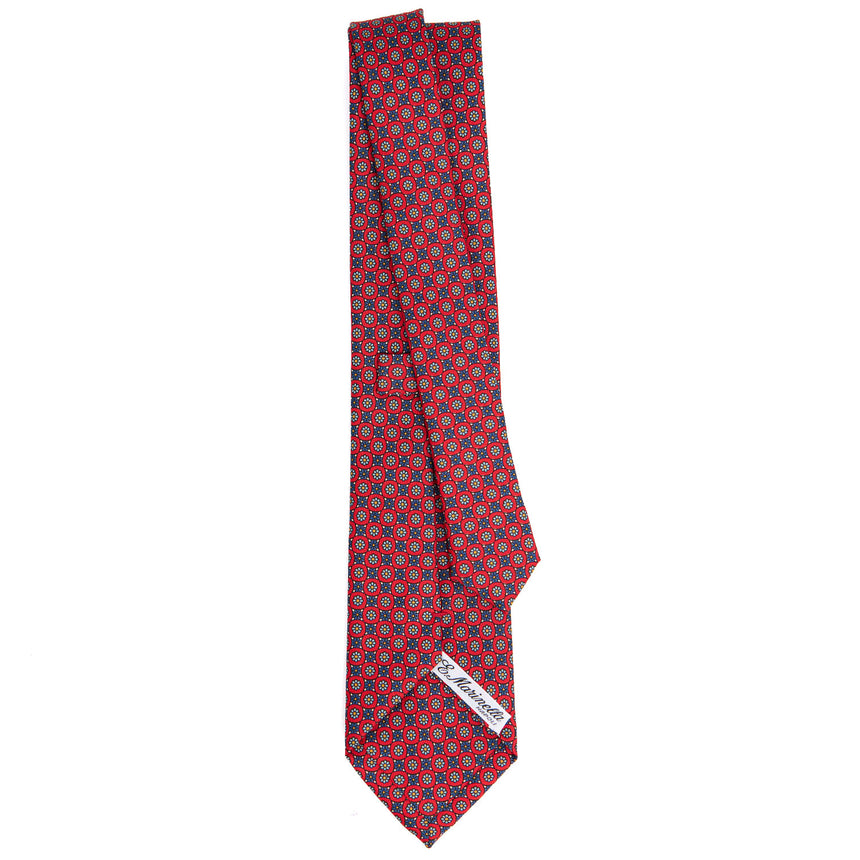 CRAVATTA SARTORIALE IN SETA STAMPATA ROSSA
