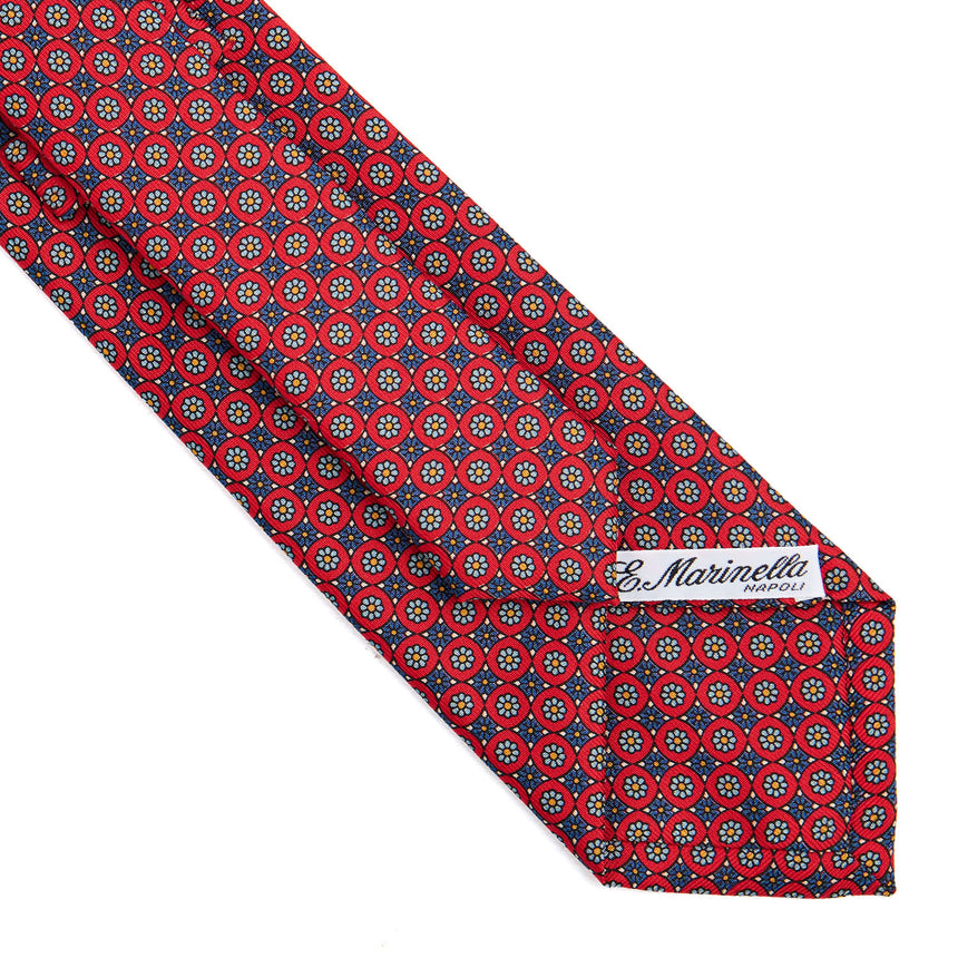 CRAVATTA SARTORIALE IN SETA STAMPATA ROSSA