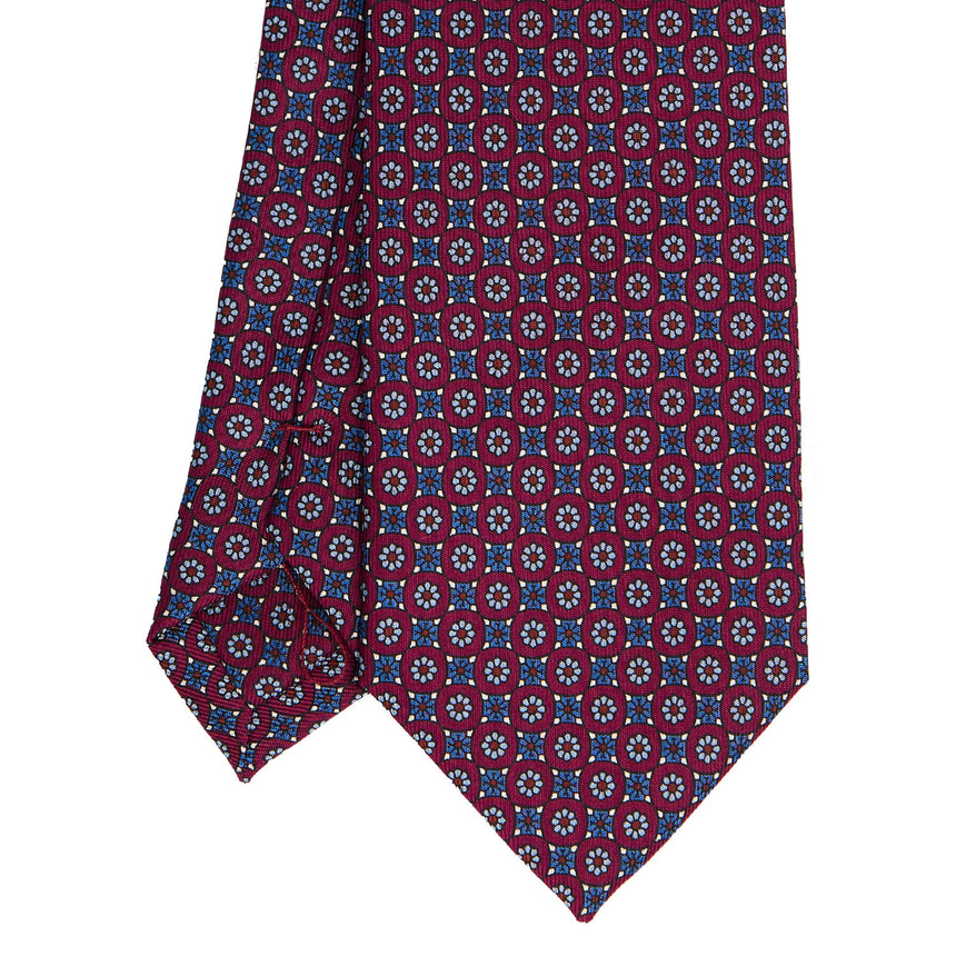 CRAVATTA SARTORIALE IN SETA STAMPATA FUCSIA