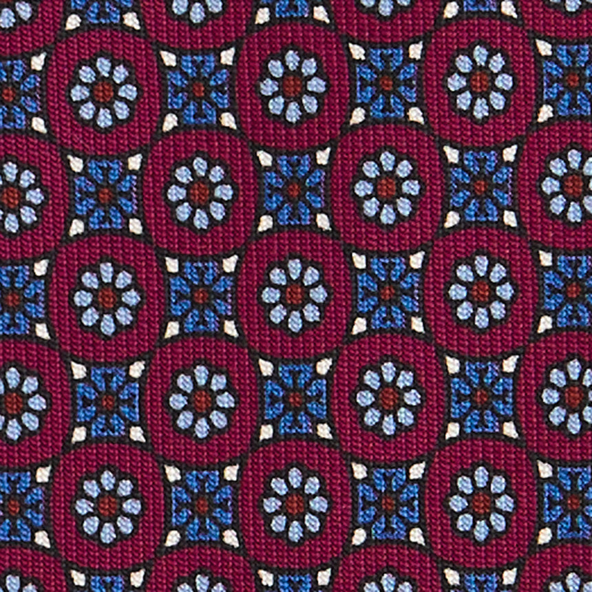 CRAVATTA SARTORIALE IN SETA STAMPATA FUCSIA