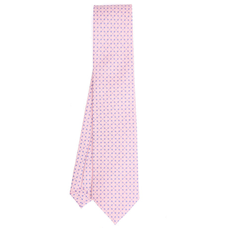 CRAVATTA SARTORIALE IN SETA STAMPATA ROSA