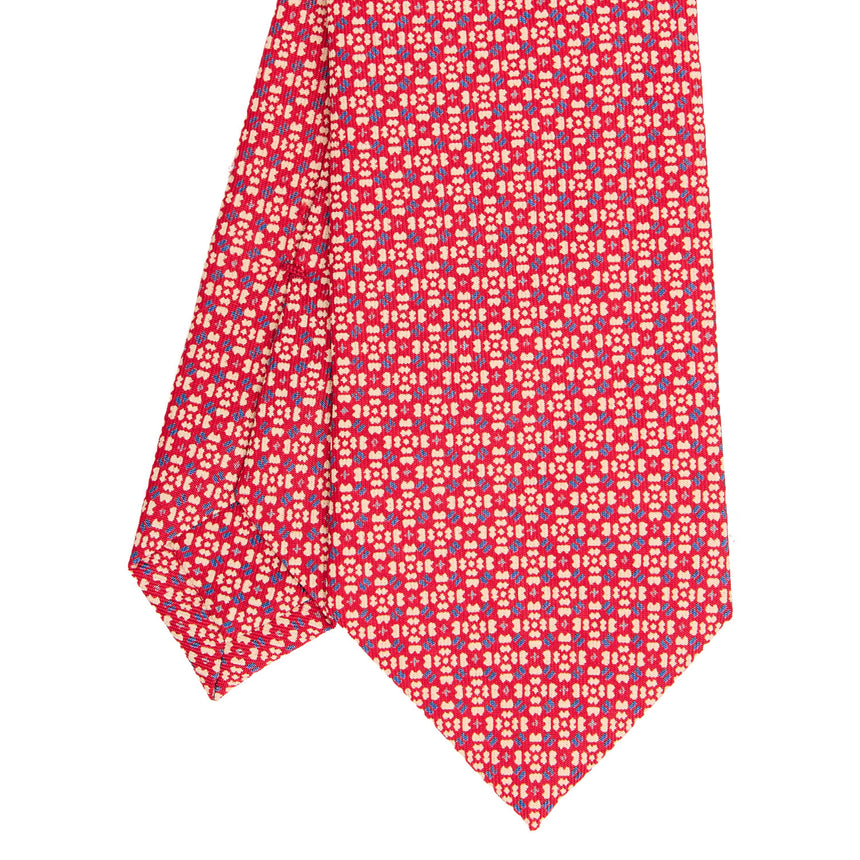 CRAVATTA SARTORIALE IN SETA STAMPATA ROSSA