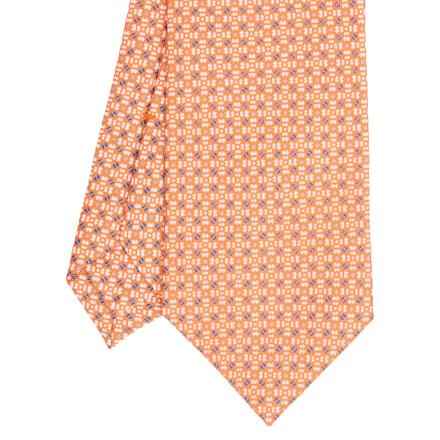 CRAVATTA SARTORIALE IN SETA STAMPATA ARANCIONE