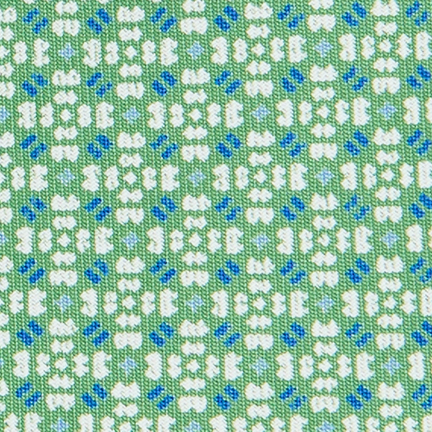 CRAVATTA SARTORIALE IN SETA STAMPATA VERDE CHIARO