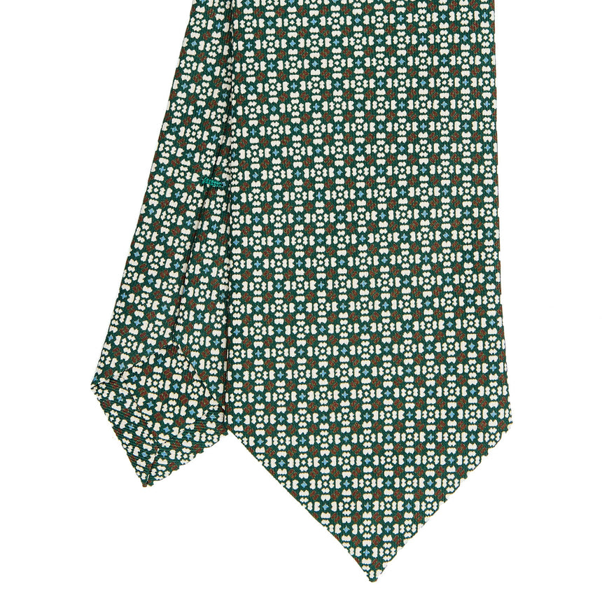 DARK GREEN SARTORIAL PRINTED SILK TIE