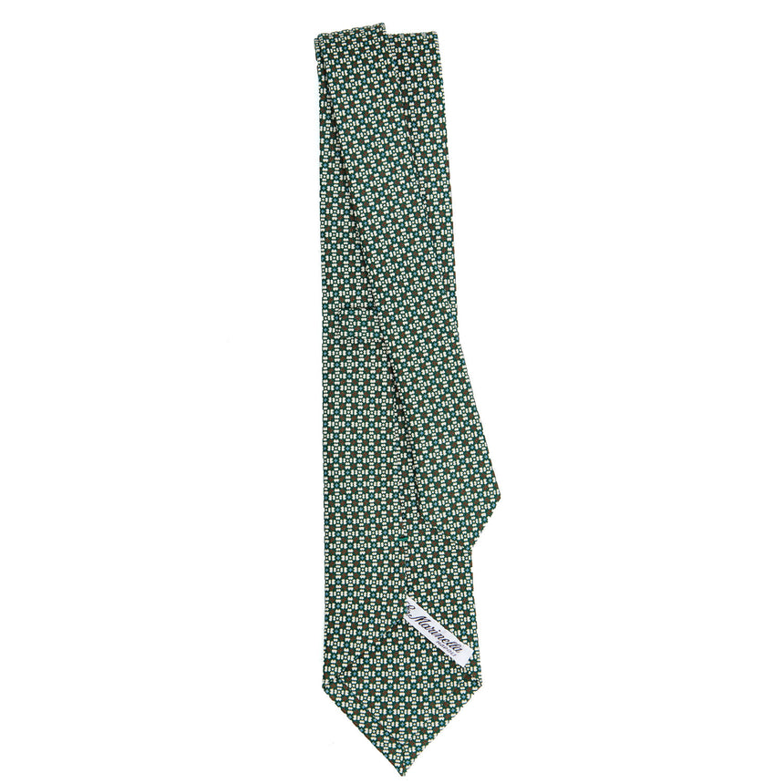 DARK GREEN SARTORIAL PRINTED SILK TIE