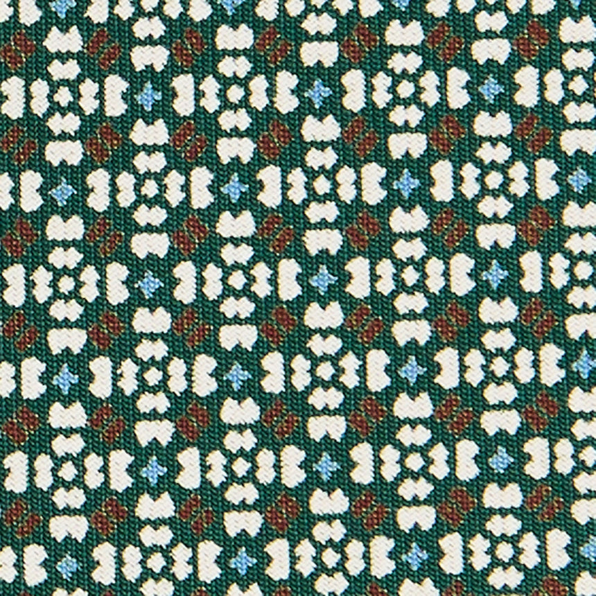 DARK GREEN SARTORIAL PRINTED SILK TIE
