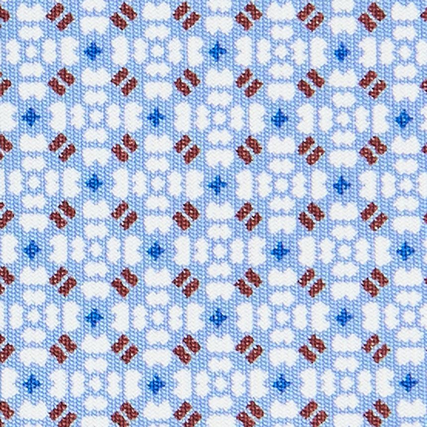 LIGHT BLUE SARTORIAL PRINTED SILK TIE