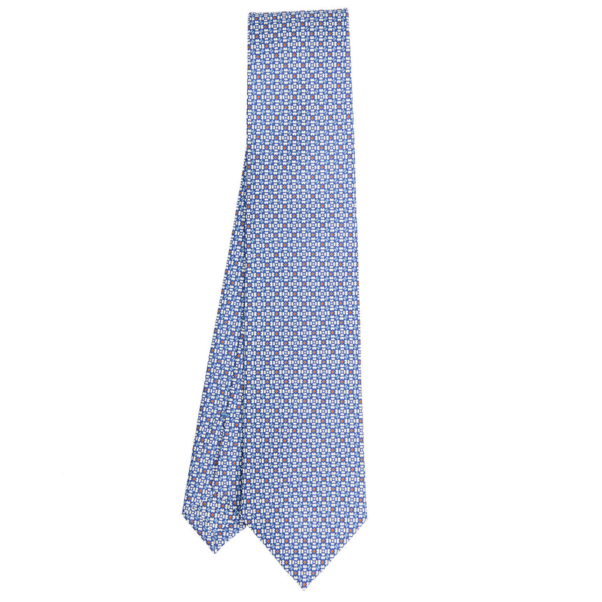 POWDER BLUE SARTORIAL PRINTED SILK TIE