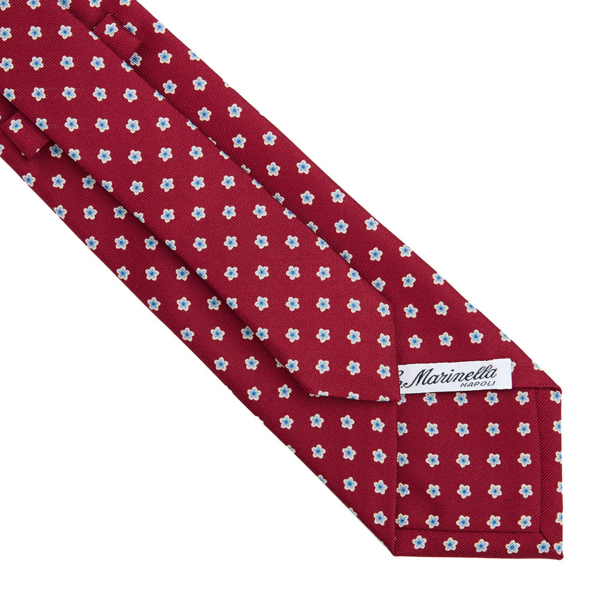 CRAVATTA SARTORIALE IN SETA STAMPATA BORDEAUX