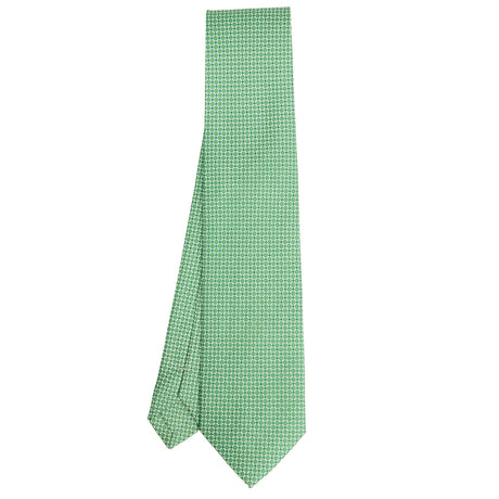 CRAVATTA SARTORIALE IN SETA STAMPATA VERDE CHIARO