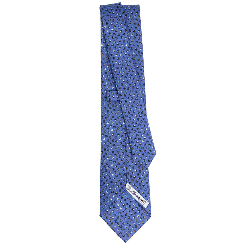CRAVATTA SARTORIALE IN SETA STAMPATA AZZURRO POLVERE
