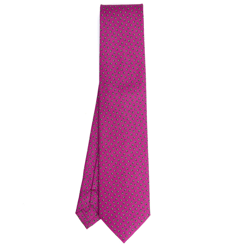 CRAVATTA SARTORIALE IN SETA STAMPATA FUCSIA