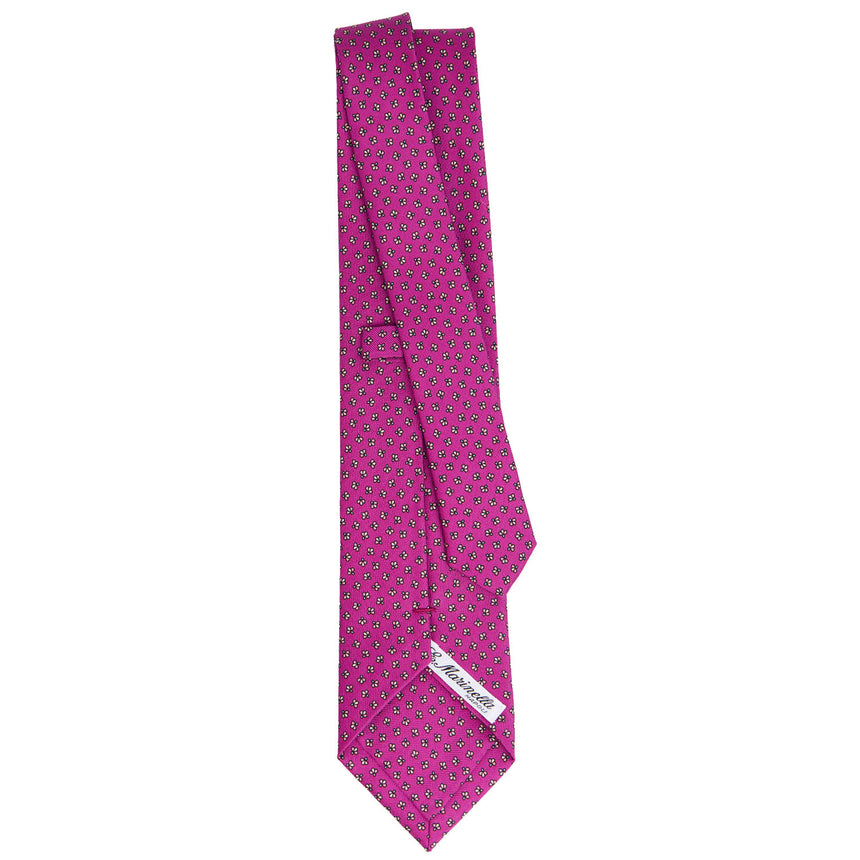 CRAVATTA SARTORIALE IN SETA STAMPATA FUCSIA