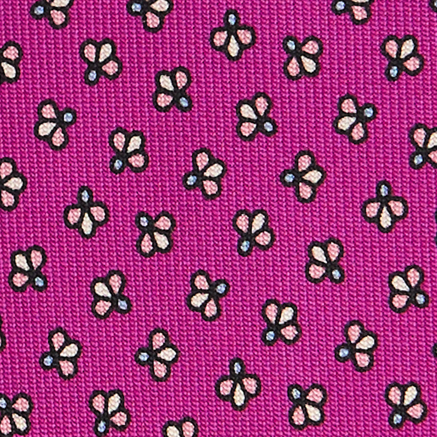 CRAVATTA SARTORIALE IN SETA STAMPATA FUCSIA