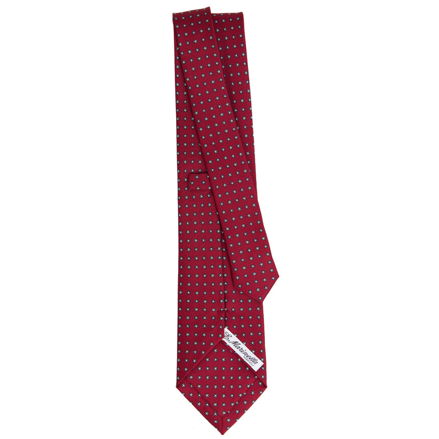 CRAVATTA SARTORIALE IN SETA STAMPATA BORDEAUX