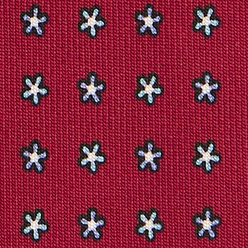 CRAVATTA SARTORIALE IN SETA STAMPATA BORDEAUX