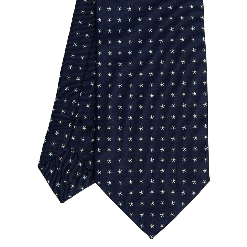 DARK BLUE SARTORIAL PRINTED SILK TIE