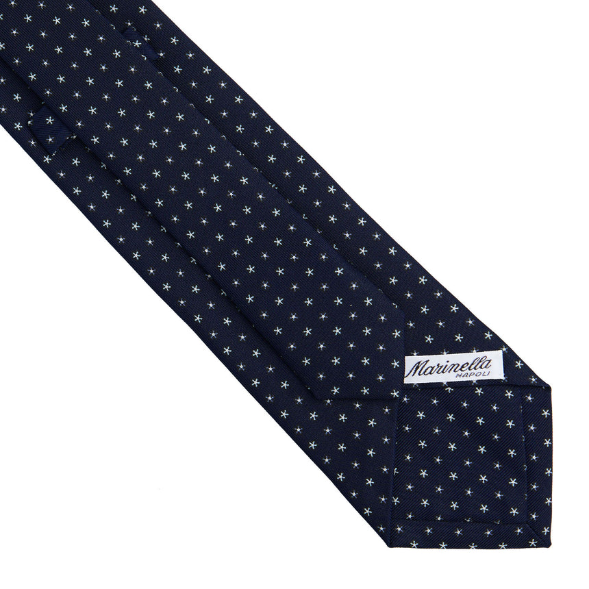 DARK BLUE SARTORIAL PRINTED SILK TIE