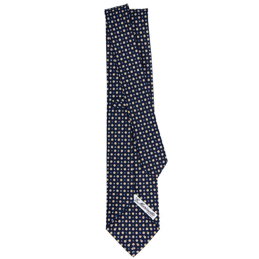 DARK BLUE SARTORIAL PRINTED SILK TIE