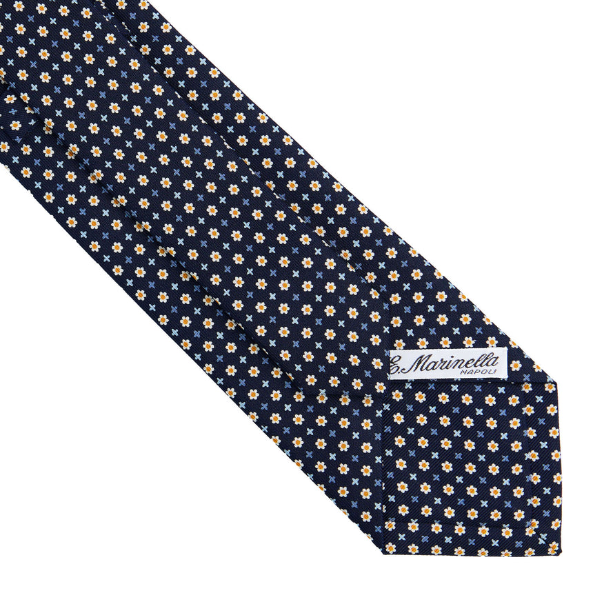 DARK BLUE SARTORIAL PRINTED SILK TIE