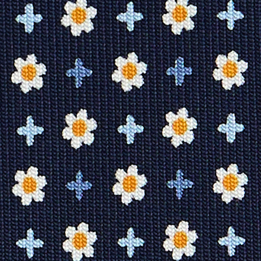 DARK BLUE SARTORIAL PRINTED SILK TIE