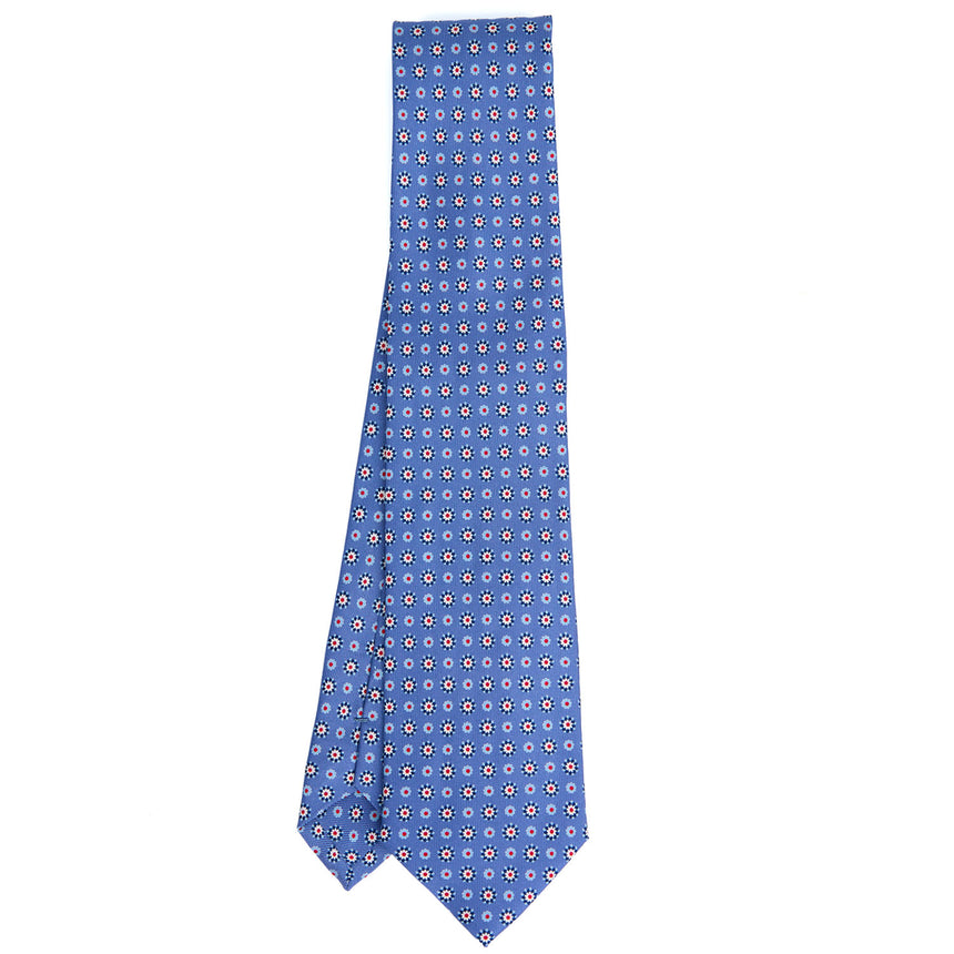 POWDER BLUE SARTORIAL PRINTED SILK TIE