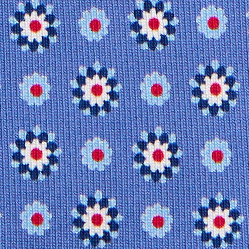 POWDER BLUE SARTORIAL PRINTED SILK TIE