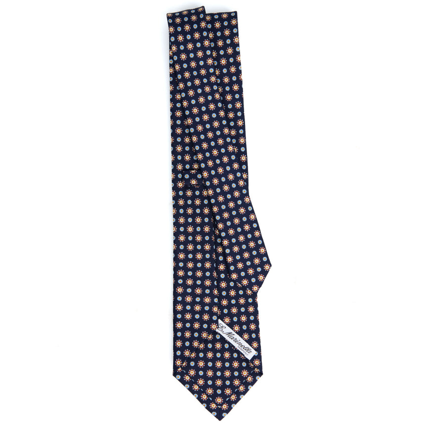 DARK BLUE SARTORIAL PRINTED SILK TIE