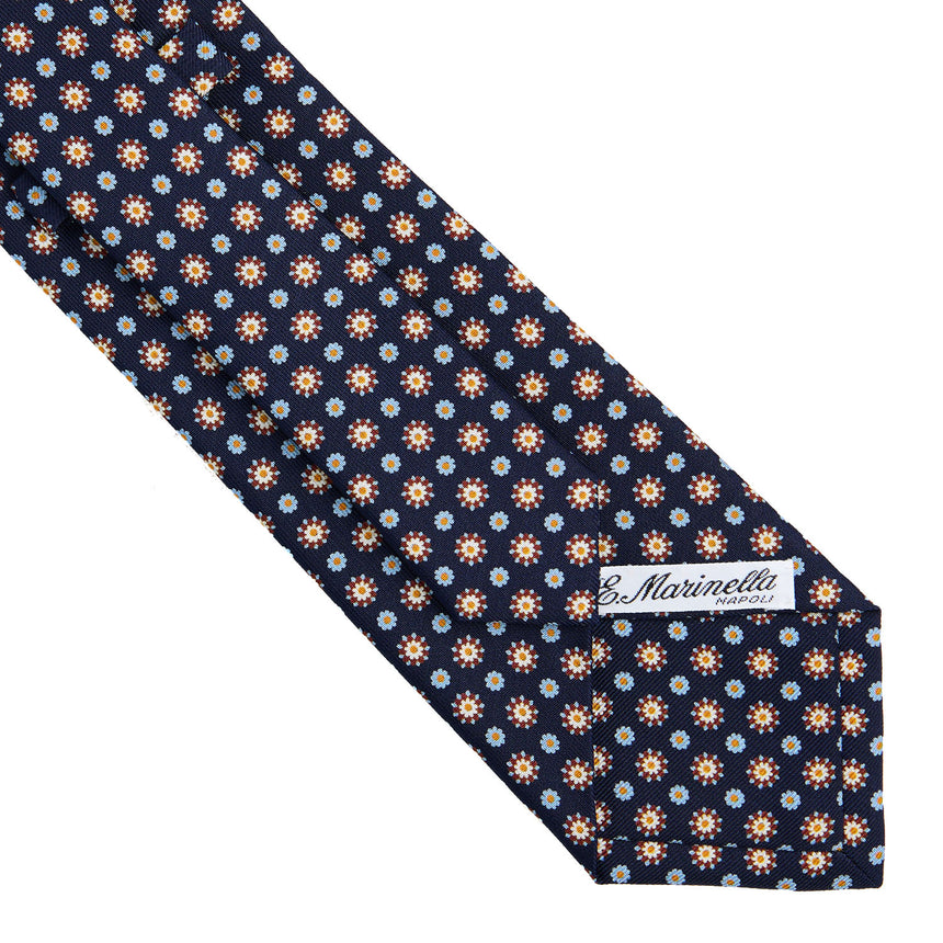 DARK BLUE SARTORIAL PRINTED SILK TIE